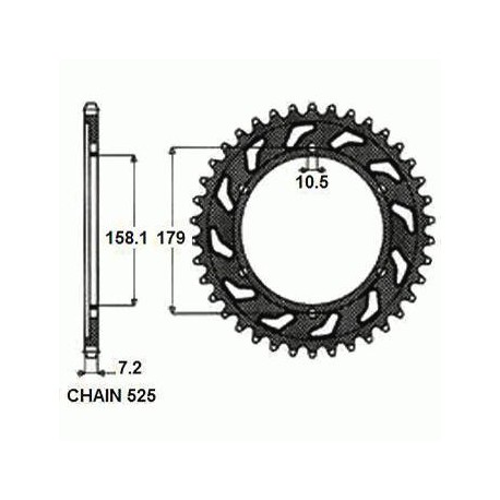 SUNSTAR ZĘBATKA NAPĘDZANA STALOWA SUNR1-4698-45