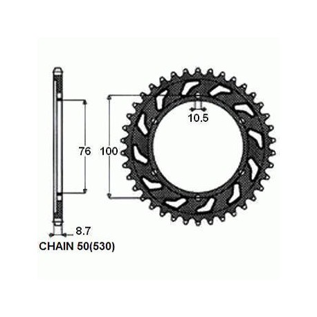 SUNSTAR ZĘBATKA NAPĘDZANA STALOWA SUNR1-5226-38 ZAM. 5229 I 5223