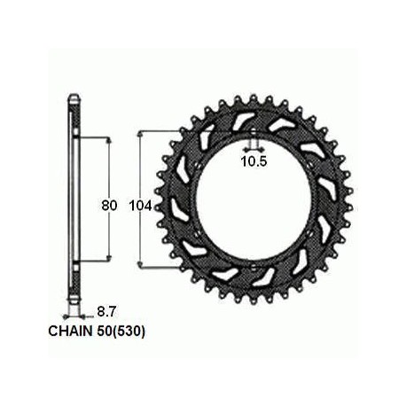 SUNSTAR ZĘBATKA NAPĘDZANA STALOWA SUNR1-5353-42