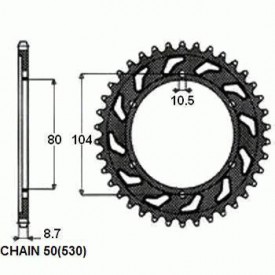 SUNSTAR ZĘBATKA NAPĘDZANA STALOWA SUNR1-5353-46