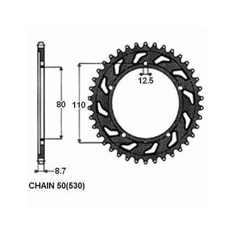 SUNSTAR ZĘBATKA NAPĘDZANA STALOWA SUNR1-5363-41