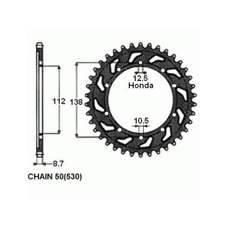 SUNSTAR ZĘBATKA NAPĘDZANA STALOWA SUNR1-5485-48