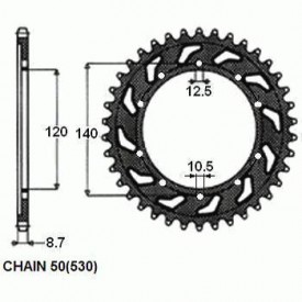 SUNSTAR ZĘBATKA NAPĘDZANA STALOWA SUNR1-5500-41