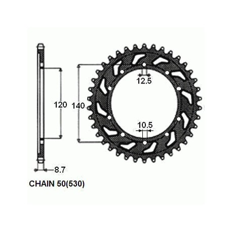 SUNSTAR ZĘBATKA NAPĘDZANA STALOWA SUNR1-5500-45