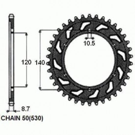 SUNSTAR ZĘBATKA NAPĘDZANA STALOWA SUNR1-5526-39