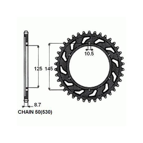 SUNSTAR ZĘBATKA NAPĘDZANA STALOWA SUNR1-5544-39