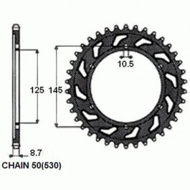 SUNSTAR ZĘBATKA NAPĘDZANA STALOWA SUNR1-5544-46