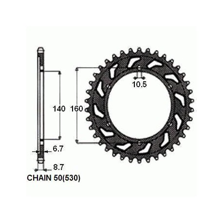 SUNSTAR ZĘBATKA NAPĘDZANA STALOWA SUNR1-5652-45