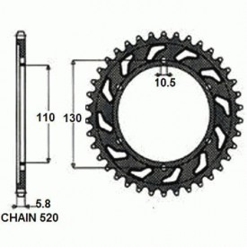 SUNSTAR ZĘBATKA NAPĘDZANA STALOWA SUNR1-3471-43