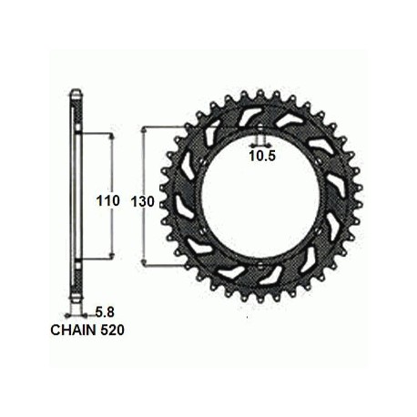 SUNSTAR ZĘBATKA NAPĘDZANA STALOWA SUNR1-3471-43