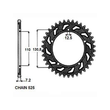 SUNSTAR ZĘBATKA NAPĘDZANA STALOWA SUNR1-4467-45