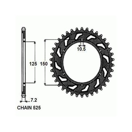 SUNSTAR ZĘBATKA NAPĘDZANA STALOWA SUNR1-4553-42