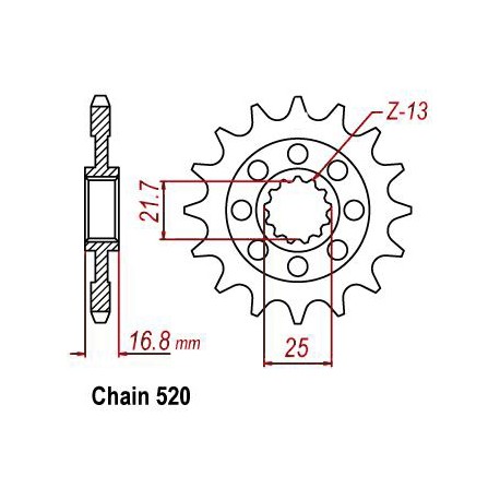 ZĘBATKA NAPĘDOWA SUNSTAR SUNF3D4-17