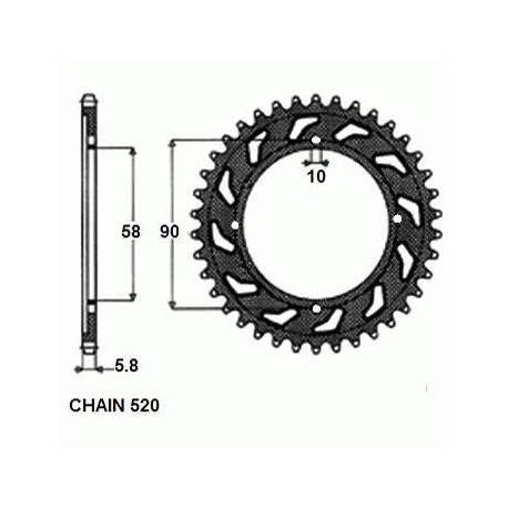 ZĘBATKA NAPĘDZANA SUNSTAR SUNR1-3082-41 (JTR279-41)