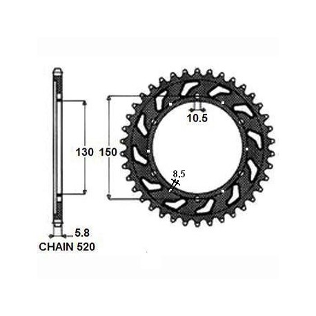 SUNSTAR ZĘBATKA NAPĘDZANA STALOWA SUNR1-3589-41 ZAM 3612