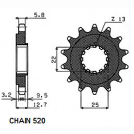 SUNSTAR ZĘBATKA NAPĘDOWA SUNF3A2-14 (JTF1538.15)