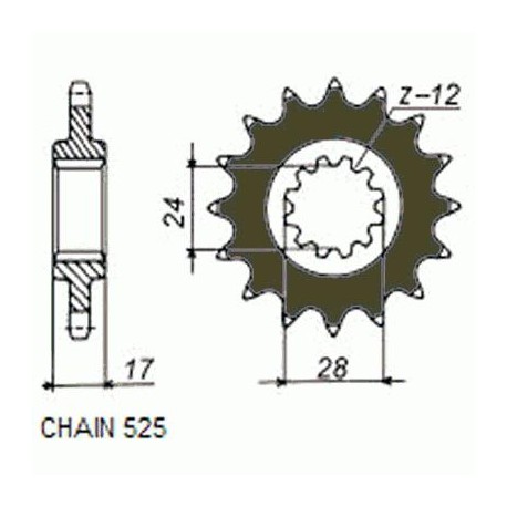 ZĘBATKA NAPĘDOWA SUNSTAR SUNF412-14 (JTF1371.14)