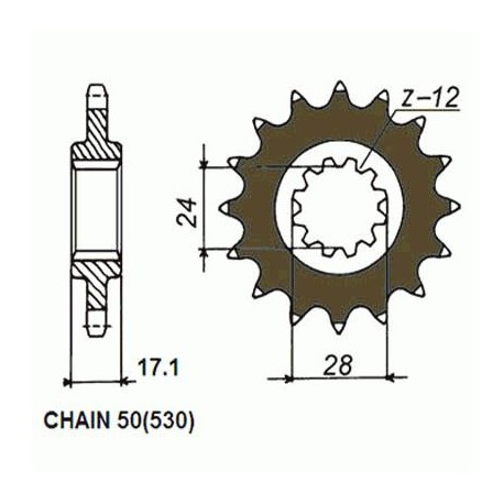 ZĘBATKA NAPĘDOWA SUNSTAR SUNF520-14 (JTF295.14)