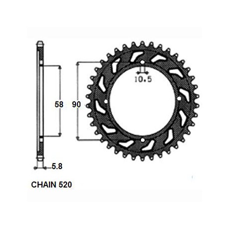 ZĘBATKA NAPĘDZANA SUNSTAR SUNR1-3079-45 (JTR279.45)