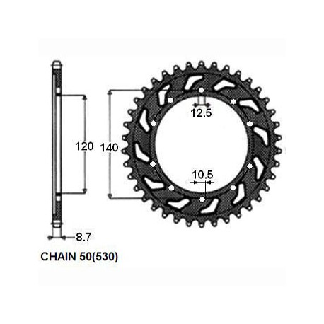 ZĘBATKA NAPĘDZANA SUNSTAR SUNR1-5500-44 (JTR1800.44)