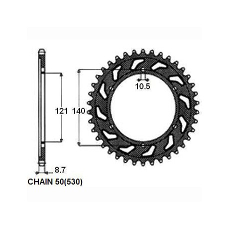 SUNSTAR ZĘBATKA NAPĘDZANA STALOWA SUNR1-5536-40