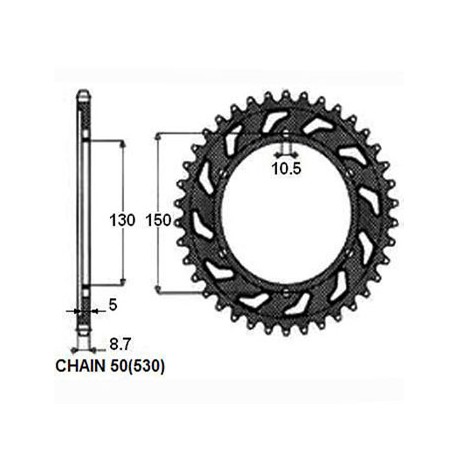 ZĘBATKA NAPĘDZANA SUNSTAR SUNR1-5598-38 (JTR859.38)