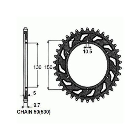 ZĘBATKA NAPĘDZANA SUNSTAR SUNR1-5598-43 (JTR859.43)