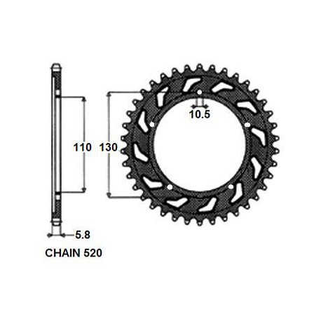 ZĘBATKA NAPĘDZANA SUNSTAR ALUMINIOWA SUNR5-3471-42