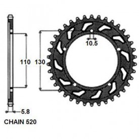 ZĘBATKA NAPĘDZANA SUNSTAR ALUMINIOWA SUNR5-3471-44