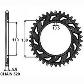 ZĘBATKA NAPĘDZANA SUNSTAR ALUMINIOWA SUNR5-3471-45