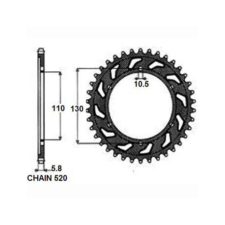 ZĘBATKA NAPĘDZANA SUNSTAR ALUMINIOWA SUNR5-3471-45