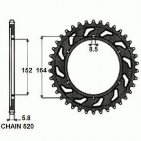 ZĘBATKA NAPĘDZANA SUNSTAR SUNR1-3679-46 (JTR853.46)