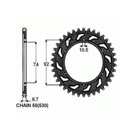 ZEBATKA NAPEDZANA STALOWA SUNSTAR SUNR1-5202-45