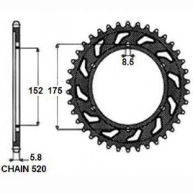 ZEBATKA NAPEDZANA STALOWA SUNSTAR SUNR2-3685-52